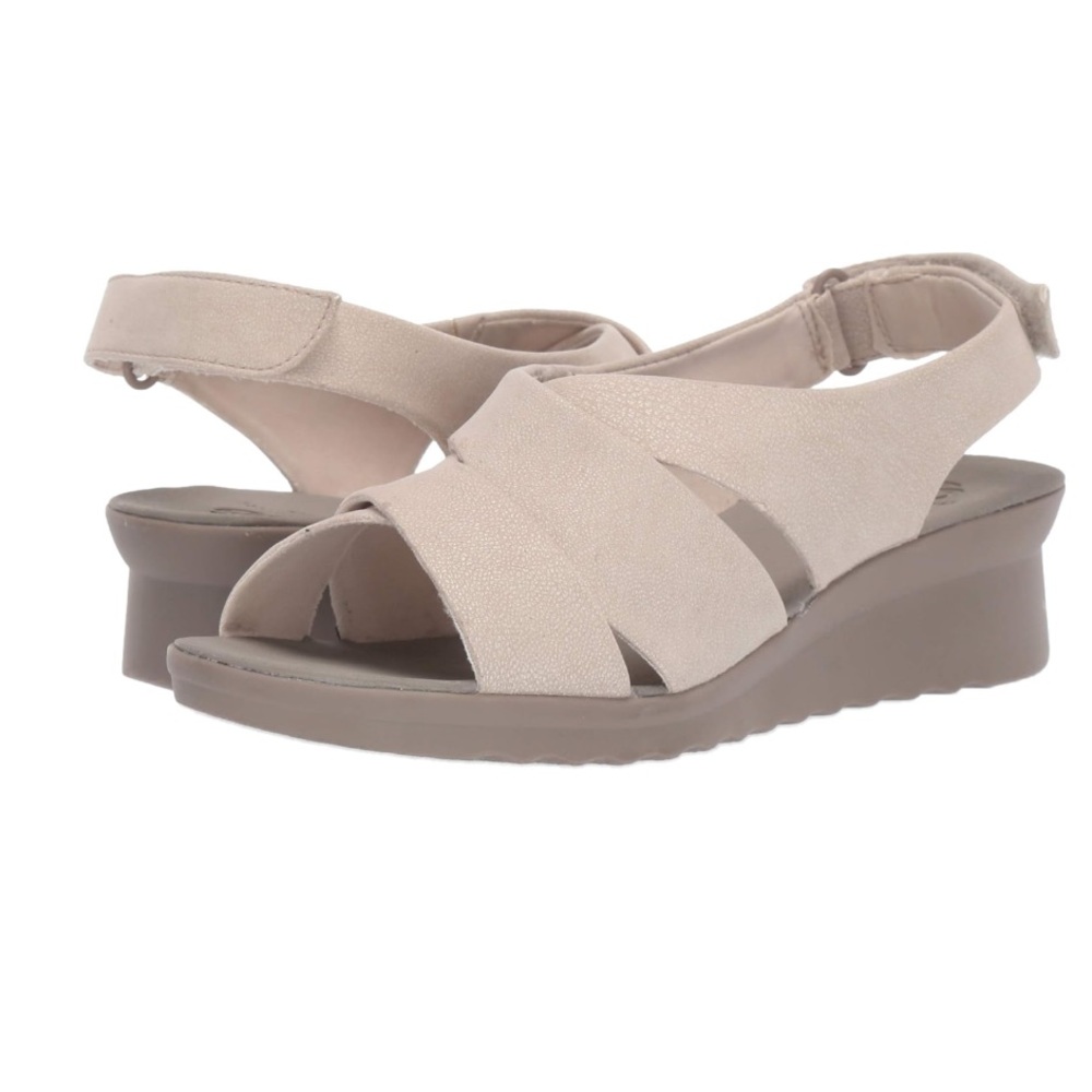 NWT Clarks  CloudSteppers 12E Caddell Bright Wedge Sandal 12W